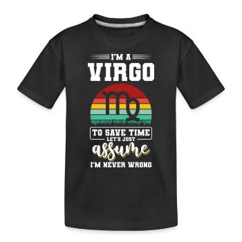 Horoscope Vierge Planète - T-shirt bio Premium Enfant - noir - Devant
