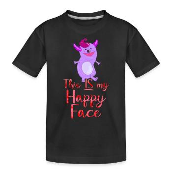 Angry face face cartoon happy face cartoon - Kids' Premium Organic T-Shirt - black - Front
