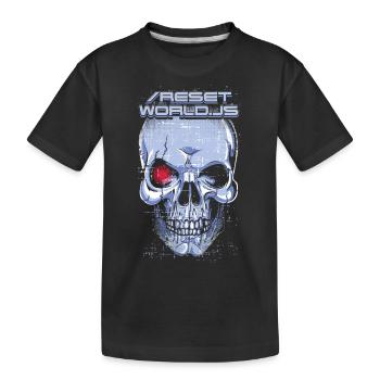 reset world JS - Kinder Premium Bio T-Shirt - Schwarz - Vorne