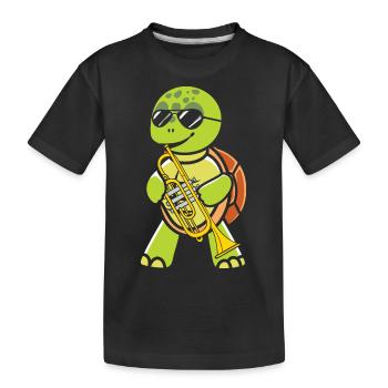 Drôle de tortue de mer Tortue de mer Eau de mer - T-shirt bio Premium Enfant - noir - Devant