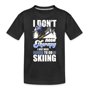 Ski Ski Holiday Ski instructor Ski slope - Kids' Premium Organic T-Shirt - black - Front