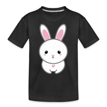 Niedliches Kaninchen - Kinder Premium Bio T-Shirt - Schwarz - Vorne