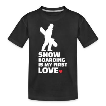 Ich Liebe Snowboarden Stylish Snowboarding - Kinder Premium Bio T-Shirt - Schwarz - Vorne
