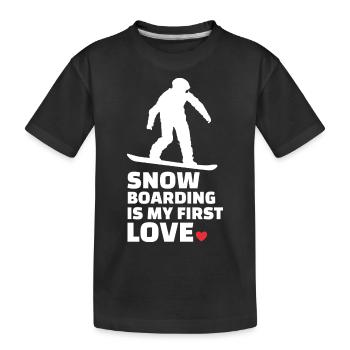 Ich Liebe Snowboarden Stilvolles - Kinder Premium Bio T-Shirt - Schwarz - Vorne