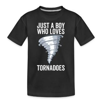 Juste un garçon qui aime les tornades - T-shirt bio Premium Enfant - noir - Devant