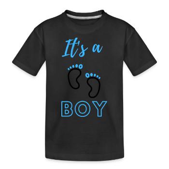 Annonce de bébé - Garçon - Grossesse - T-shirt bio Premium Enfant - noir - Devant