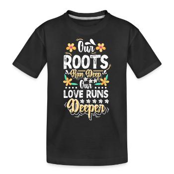 Familientreffen Familienwappen Opa und Oma - Kinder Premium Bio T-Shirt - Schwarz - Vorne