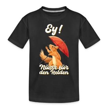 Eichhörnchen Nuss Nüsse Geschenk - Kinder Premium Bio T-Shirt - Schwarz - Vorne