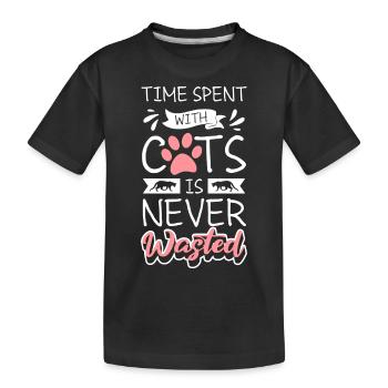 Chat Chat Ami Chat Maîtresse - T-shirt bio Premium Enfant - noir - Devant