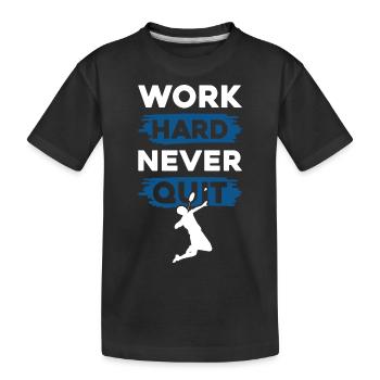 badminton work hard - Kinder Premium Bio T-Shirt - Schwarz - Vorne