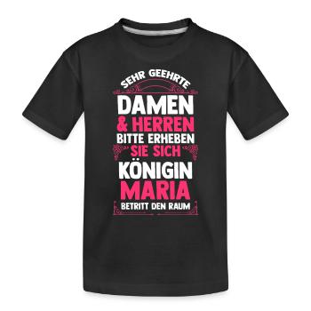 Maria - Kinder Premium Bio T-Shirt - Schwarz - Vorne