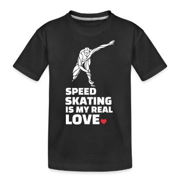 Ich Liebe Speed Skating - Kinder Premium Bio T-Shirt - Schwarz - Vorne