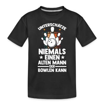 Bowler Bowlen Kegeln Bowling - Kinder Premium Bio T-Shirt - Schwarz - Vorne