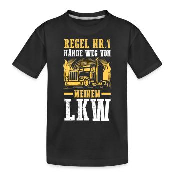 LKW Fahrer Fernfahrer Lastkraftwagen Trucker - Kinder Premium Bio T-Shirt - Schwarz - Vorne