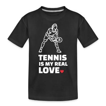 Ich Liebe Tennis - Kinder Premium Bio T-Shirt - Schwarz - Vorne