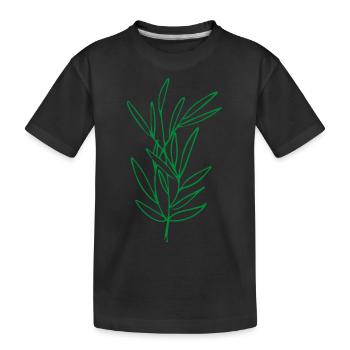 Flower Blume Pflanze - Kinder Premium Bio T-Shirt - Schwarz - Vorne