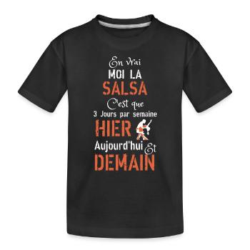 En vrai moi la salsa hier aujourd hui demain - T-shirt bio Premium Enfant - noir - Devant
