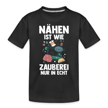 Näher Schneiderin - Kinder Premium Bio T-Shirt - Schwarz - Vorne