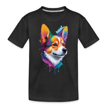 Dog Welsh Corgi Pembroke Dogs Design Pedigree Dog - Kids' Premium Organic T-Shirt - black - Front
