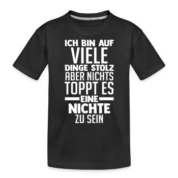 Nichte - Kinder Premium Bio T-Shirt - Schwarz - Vorne