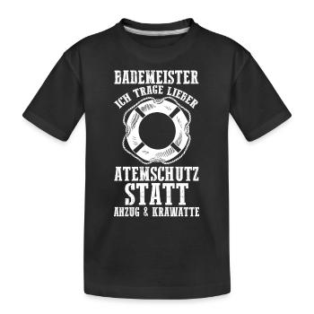 Rettungsschwimmer Bademeister - Kinder Premium Bio T-Shirt - Schwarz - Vorne