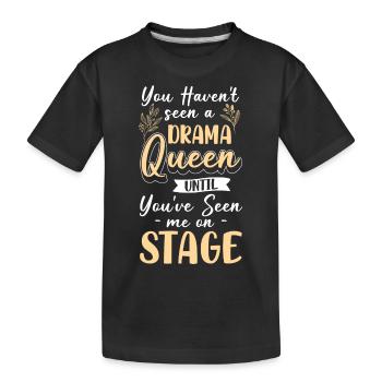 Queen Attention Pregnant - Kids' Premium Organic T-Shirt - black - Front