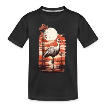 Grue asiatique Art & Nature Bird Design - T-shirt bio Premium Enfant - noir - Devant