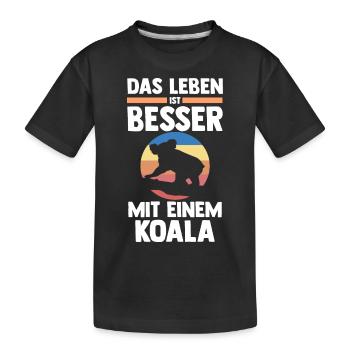 Koalabär Koala - Kinder Premium Bio T-Shirt - Schwarz - Vorne