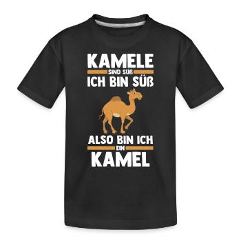 Kamel - Kinder Premium Bio T-Shirt - Schwarz - Vorne