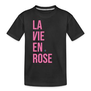 La Vie en Rose - Kids' Premium Organic T-Shirt - black - Front