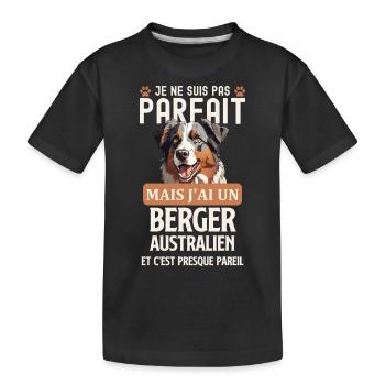 Berger australien chien doux - T-shirt bio Premium Enfant - noir - Devant