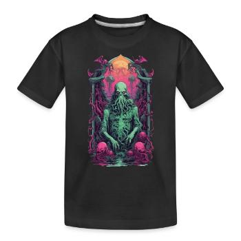 Cthulhu gothique Vaporwave Halloween Design - T-shirt bio Premium Enfant - noir - Devant