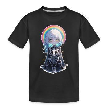 Halloween - Rock & Regenbogen - Kinder Premium Bio T-Shirt - Schwarz - Vorne