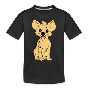 Hyäne - Kinder Premium Bio T-Shirt - Schwarz - Vorne