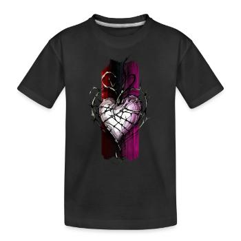 Passion résiliente : un cœur enveloppé d’épines - T-shirt bio Premium Enfant - noir - Devant