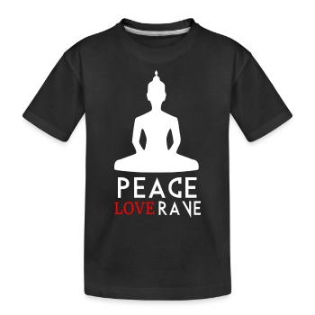 Paix Amour Rave R - T-shirt bio Premium Enfant - noir - Devant