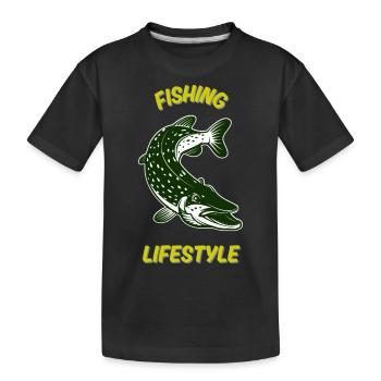 Lebensstil der Fischerei - Kinder Premium Bio T-Shirt - Schwarz - Vorne