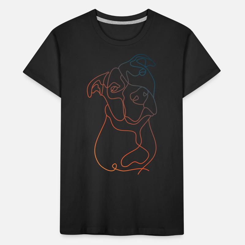 FARBE LINEAR MINIMALIST PITBULL Kinder Premium Bio T-Shirt