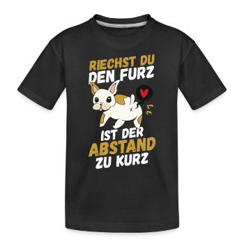 Riechst Du Den Furz Ist Der Abstand Zu Kurz - Kinder Premium Bio T-Shirt - Schwarz - Vorne
