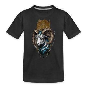 Majestic Ram: Guardian of the Mountains - Kids' Premium Organic T-Shirt - black - Front