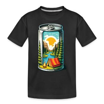 Camping Lagerfeuer Dose - Kinder Premium Bio T-Shirt - Schwarz - Vorne