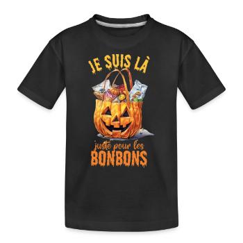 Je Suis Là Pour Les Bonbons Halloween Déguisement - T-shirt bio Premium Enfant - noir - Devant