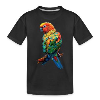 Sittiche - Kinder Premium Bio T-Shirt - Schwarz - Vorne