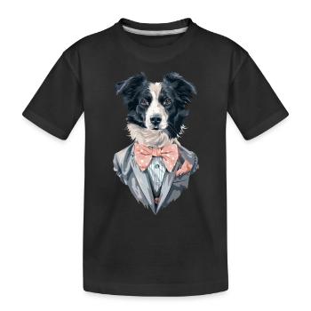 Border Collie - Kinder Premium Bio T-Shirt - Schwarz - Vorne