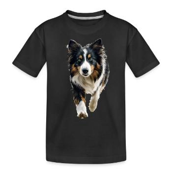 Collie - Kinder Premium Bio T-Shirt - Schwarz - Vorne