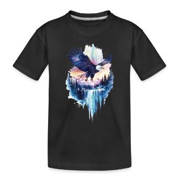 Adler - Kinder Premium Bio T-Shirt - Schwarz - Vorne