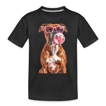 Boxer - Kinder Premium Bio T-Shirt - Schwarz - Vorne