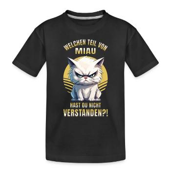 Cat, Grumpy, Grumpy, Grumpy, Meow, Funny - Kids' Premium Organic T-Shirt - black - Front
