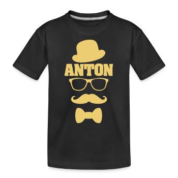 First name Anton - Kids' Premium Organic T-Shirt - black - Front