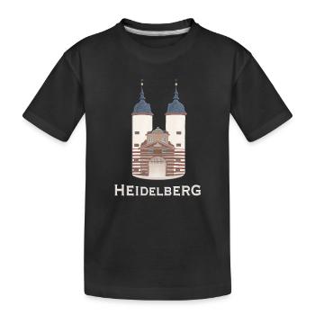 Heidelberg Bridge Gate,, landmark Old Bridge - Kids' Premium Organic T-Shirt - black - Front